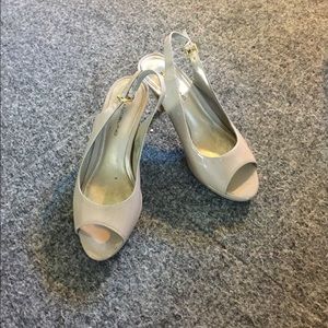 Nude open toe shoes